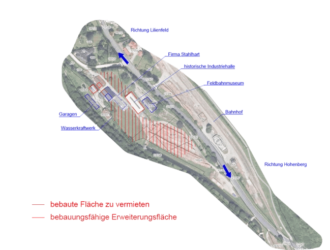 Freie Flächen und Beschreibung der Areale im Ökopark Freiland